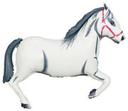 43" White Stallion Shape Helium Foil Balloons #15774