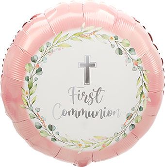 18" First Communion Pink Helium Foil Balloon (5 PACK) #44510