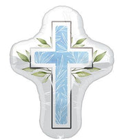 28" Blue Religious Holy Cross Shape Helium Foil Balloons 1ct #44511