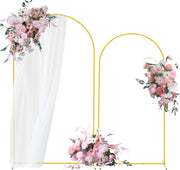 7.2FT and 6.6FT Metal Wedding Arch Backdrop Stand Set for Events, Parties, and Ceremonies