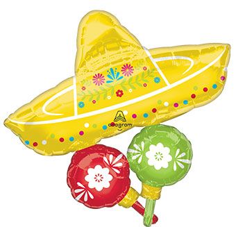 32" Sombrero Shape Cluster Helium Foil Balloon #45640