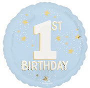 18" 1st Birthday Blue "Little Mister ONE- Derful" Helium Foil Balloons 1 pack #46716