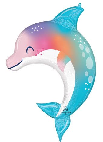 33" Under the Sea Dolphin Shape Foil Balloons 1ct #46977