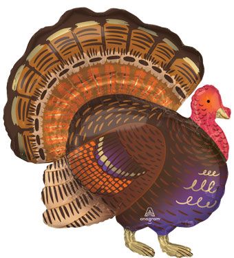 32" Turkey Shape Helium Foil Balloon 1ct #47134
