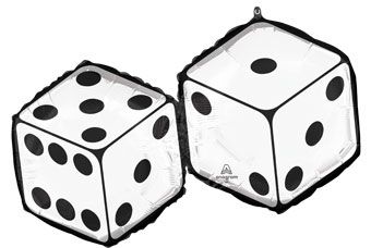 30" Feeling Lucky Dice Shape Helium Foil Balloon 1ct #47412