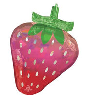 27" Large Shape Iridescent Fruity Strawberry  Helium Foil Balloons (1 Pack) #47619