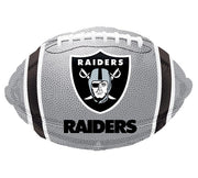 18" Las Vegas Raiders Silver Football Shape Helium Foil Balloon 1ct #29606