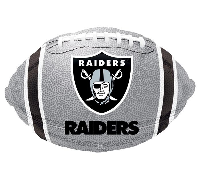 18" Las Vegas Raiders Silver Football Shape Helium Foil Balloon 1ct #29606