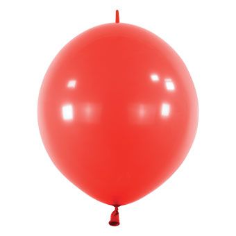 12" Link-O-Loon Anagram Standard Red Latex Balloons 50 Bag #48727