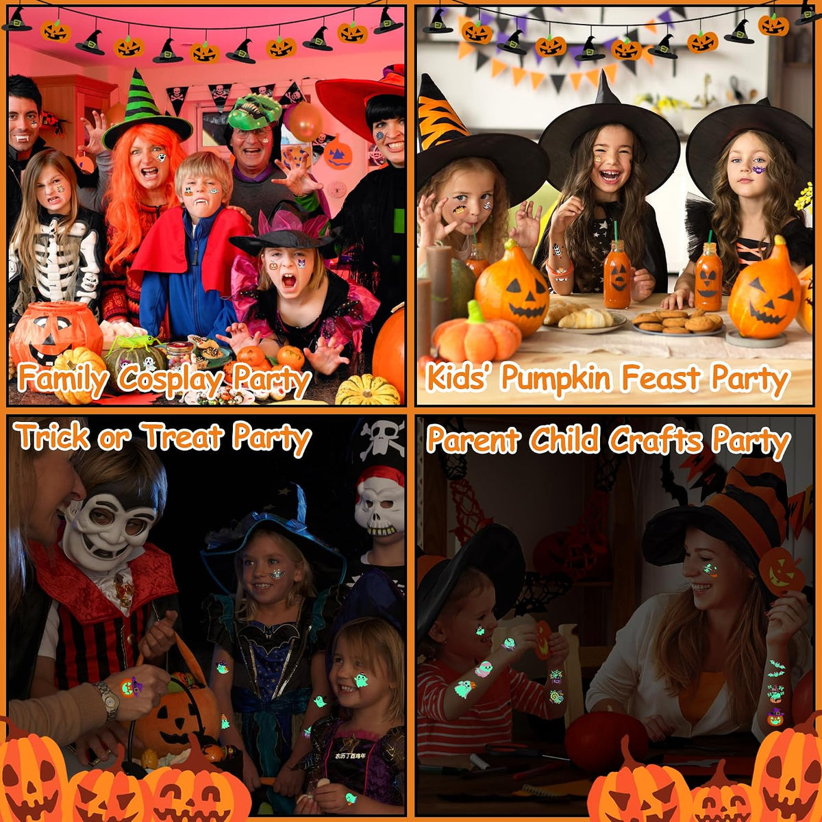 216 PCS Halloween Tattoos for Kids Halloween Party Favors Bulk