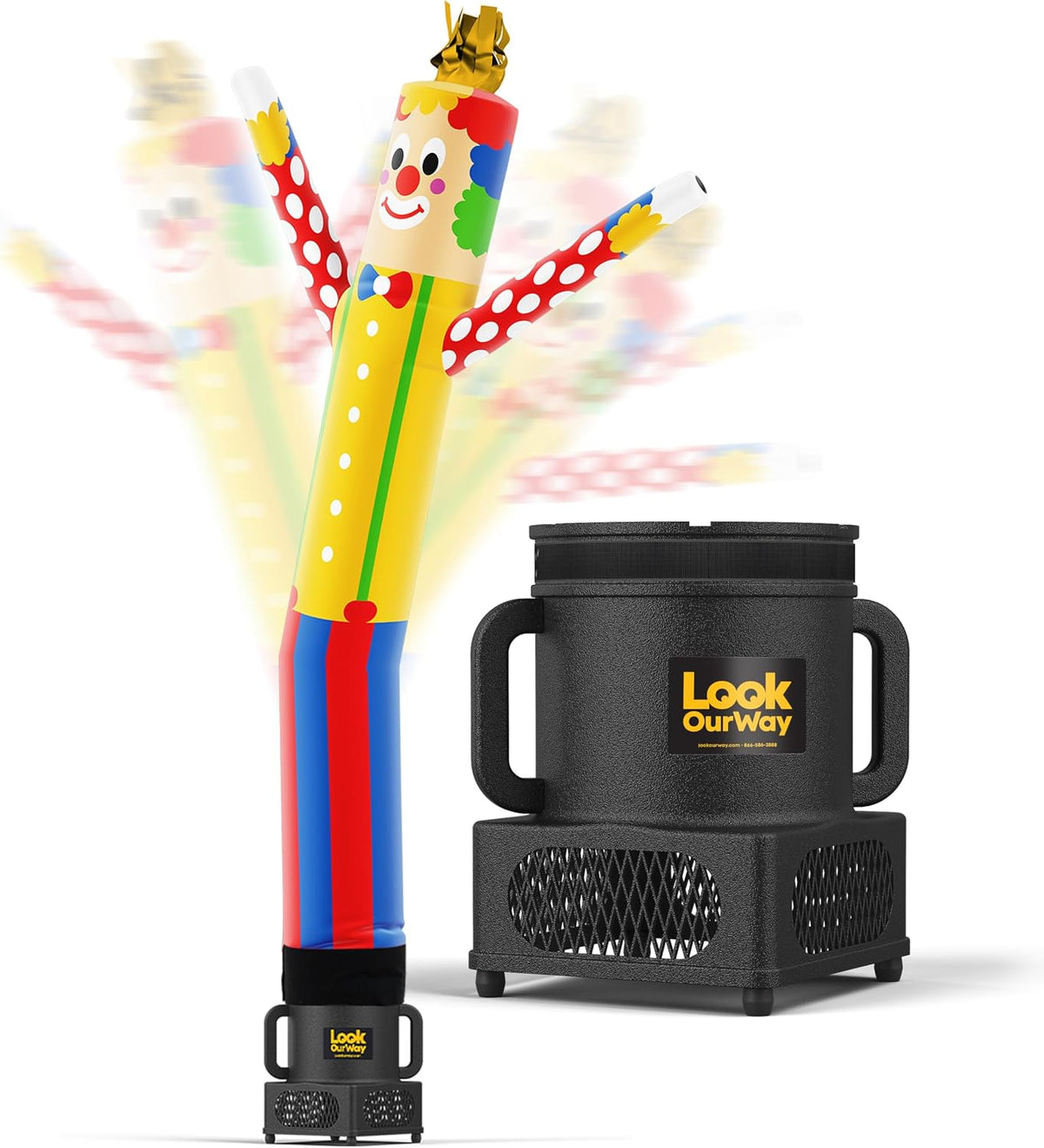 Air Dancers Wacky Waving Inflatable Tube Man - 7Ft Tall Inflatable Dancing Man with Weather-Resitant Blower for Business Advertising - Character Money Theme - Billionaire