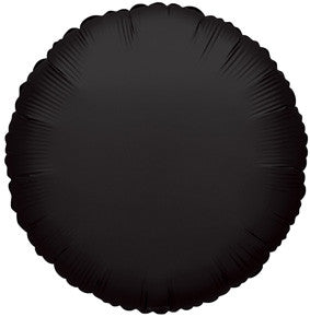 4" Black Circle Foil Balloon Air Fill Only (5 Pack) #34070