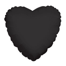 4" Black Heart Foil Balloon Air Fill Only (5 PACK) #34107-04