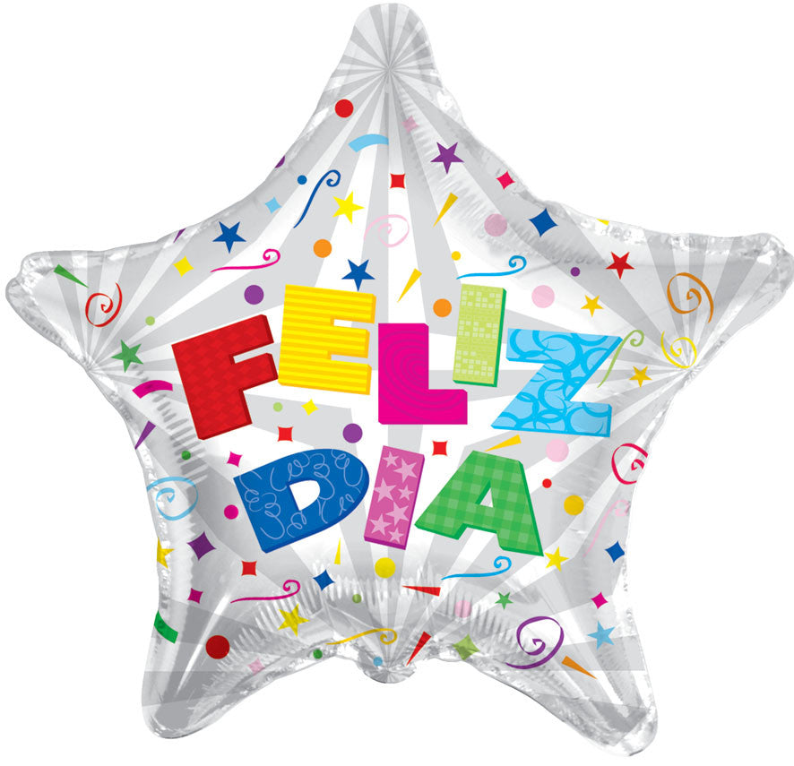 4" Feliz Dia Air Fill Balloon (5pack) #34168-04