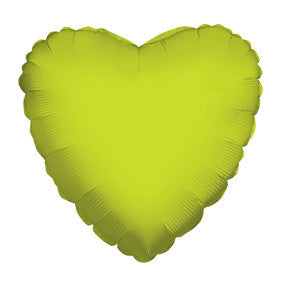 4" Lime Heart Foil Balloon Air Fill Only  (5 PACK) #34103-04