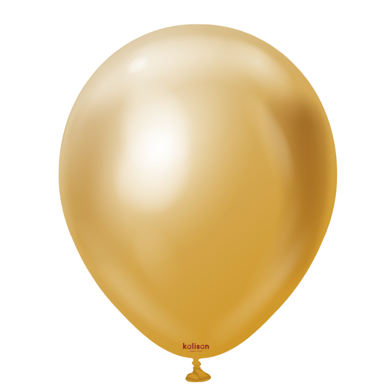 **12" Kalisan Mirror Gold Latex Balloons 25ct #50018