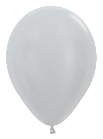 11" Sempertex Metallic Silver Balloons 100 Bag #53067