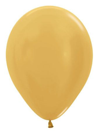 5" Sempertex Metallic Gold Latex Balloons 100 Bag #51082
