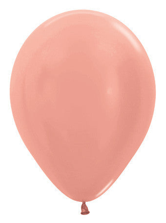 5" Sempertex Metallic Rose Gold Balloons 100 Bag #51099