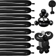 Premium Black 260Q Latex Balloons - 100 Pack for Twisting Animal Models, Ideal for Halloween, Christmas, Weddings, and Birthdays
