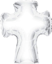 28" Chrome Silver Religious Cross Balloon 1ct #78158