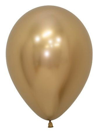 chrome gold balloons, reflex gold balloons