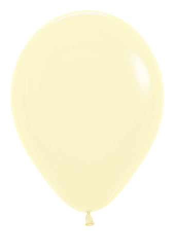 11" Sempertex Pastel Matte Yellow Balloons 100 Bag #53175