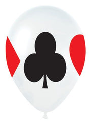11" SEMPERTEX CASINO CARD SUITS WHITE (BAG50)