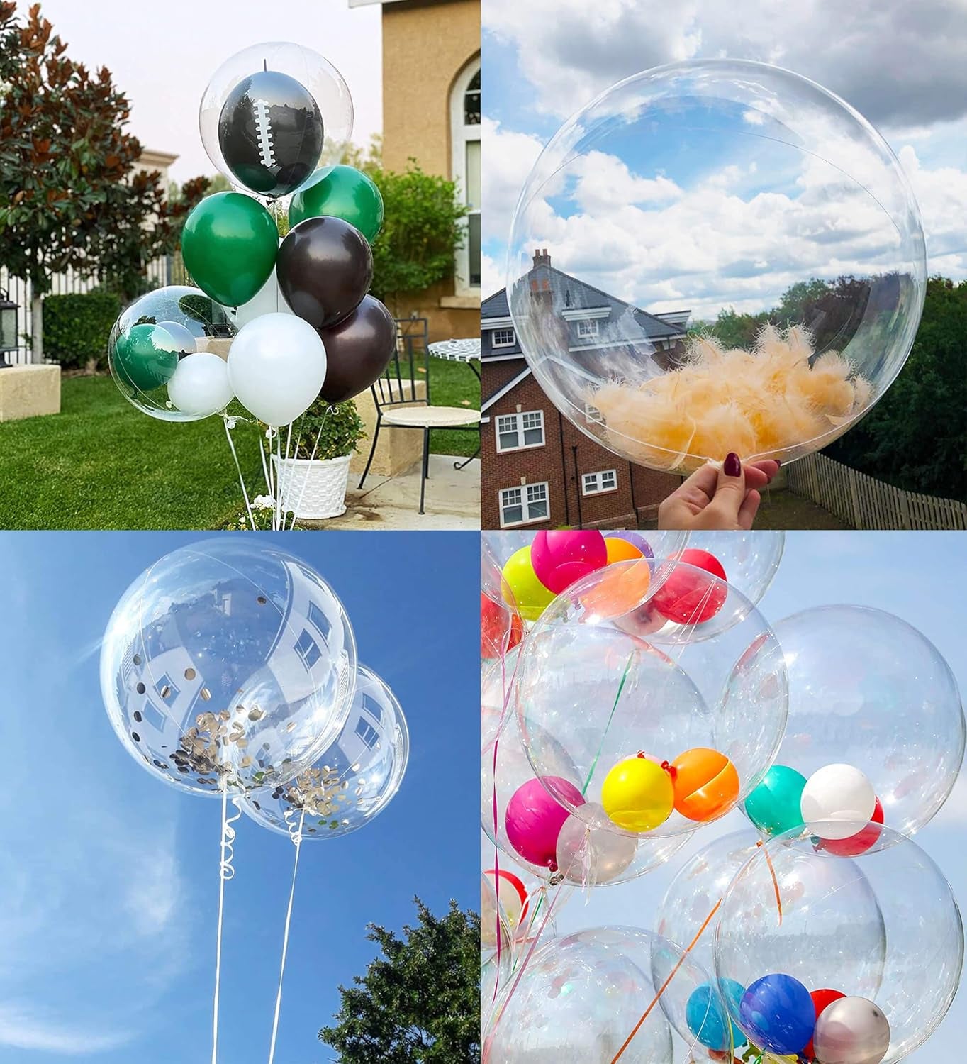 20 Inch Bobo Balloons, 10 Pcs Clear Bobo Balloon, Large Bubble Balloons | Transparent Bubble Balloon for Christmas Wedding Birthday Party Decoration