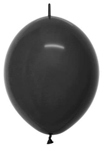 12" Link-O-Loon Sempertex Deluxe Black Balloons 50 Bag #54014