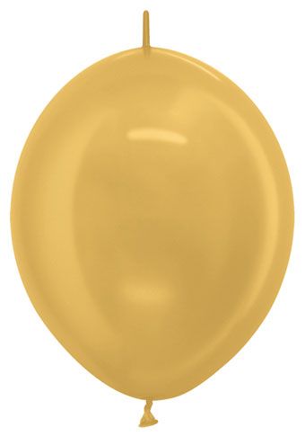 12" Link-O-Loon Sempertex Metallic Gold Balloons 50 Bag #54082