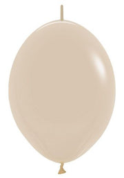 6" Link-O-Loon Sempertex White Sand Latex Balloons 50 Bag #54461