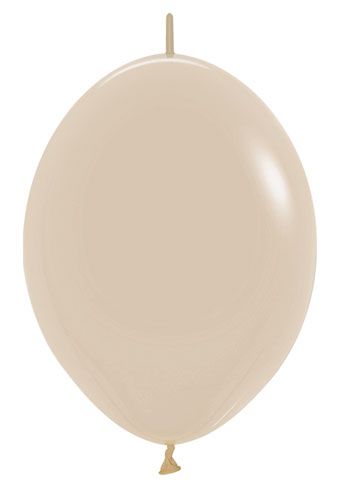 6" Link-O-Loon Sempertex White Sand Latex Balloons 50 Bag #54461