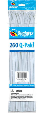 260q pak diamond clear twisting balloons