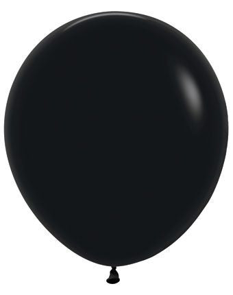 18" Sempertex Deluxe Black Latex Balloons 25ct #55014