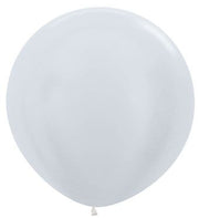 18" Sempertex Pearl White Helium Balloons 25Bag #55061