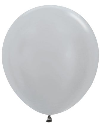 18" Sempertex Metallic Silver Balloons 25ct #55067