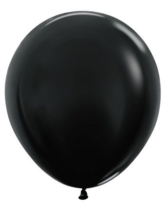 18" Sempertex Metallic Black Balloons 25Bag #55090