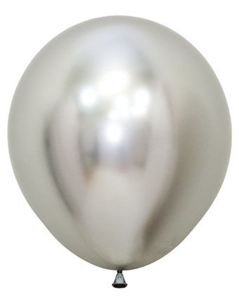 18" Sempertex Reflex Silver Balloons 15 per Bag #55845