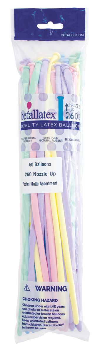 260B Sempertex Twisters Pastel Assorted 50 Bag #57279