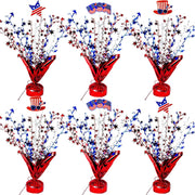 6 Pcs 4Th of July Table Decoration Red White and Blue Table Centerpiece Metallic Foil Spray Star Burst Patriotic 250Th Anniversary Independence Memorial Labor Veteran Day Tabletop Party Decor