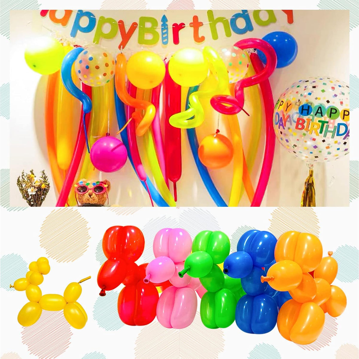 Premium Black 260Q Latex Balloons - 100 Pack for Twisting Animal Models, Ideal for Halloween, Christmas, Weddings, and Birthdays