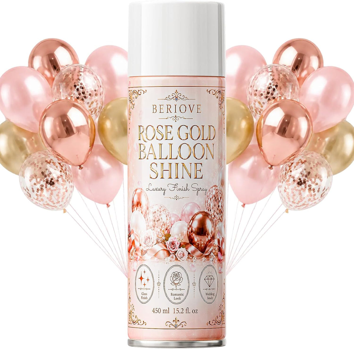 Balloon Shine Spray - 15 Oz Silicone Formula for Parties