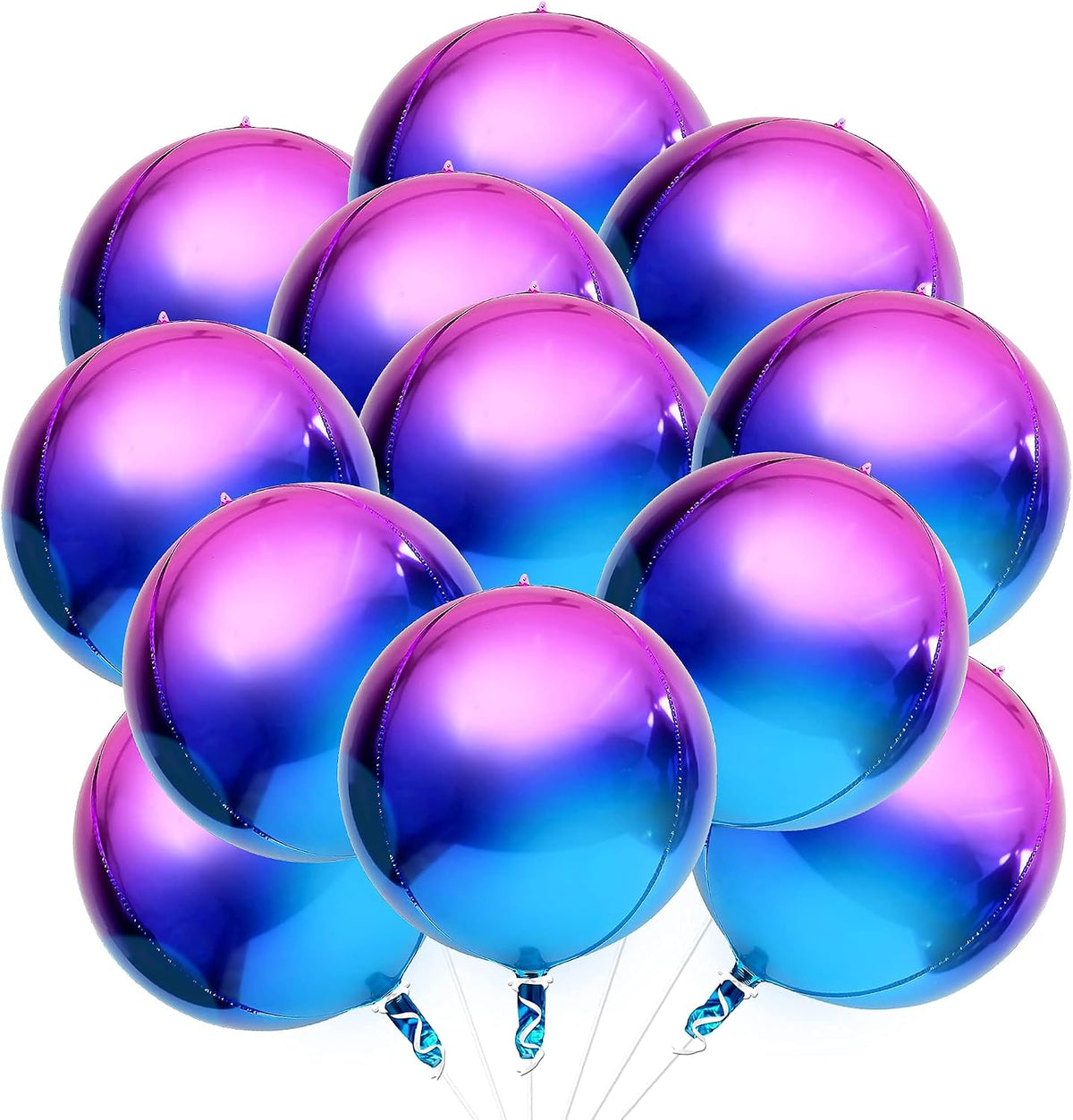 22-Inch Black Mylar Round Foil Balloons - Pack of 12