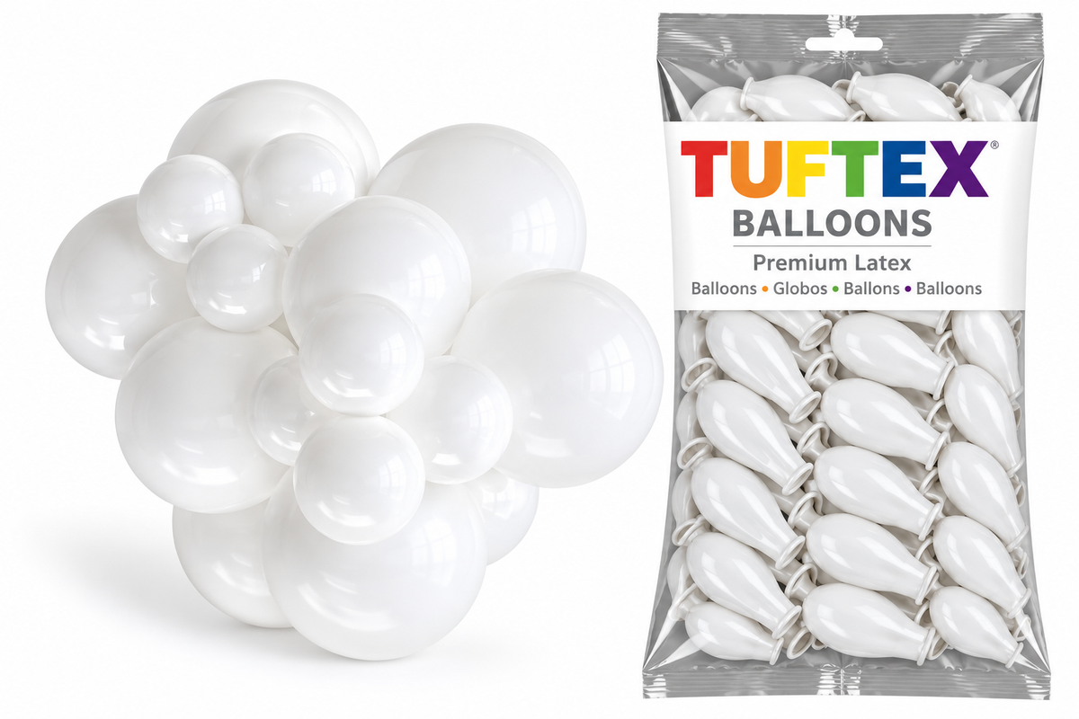 11" TUFTEX White Balloons 100ct Bag #10008