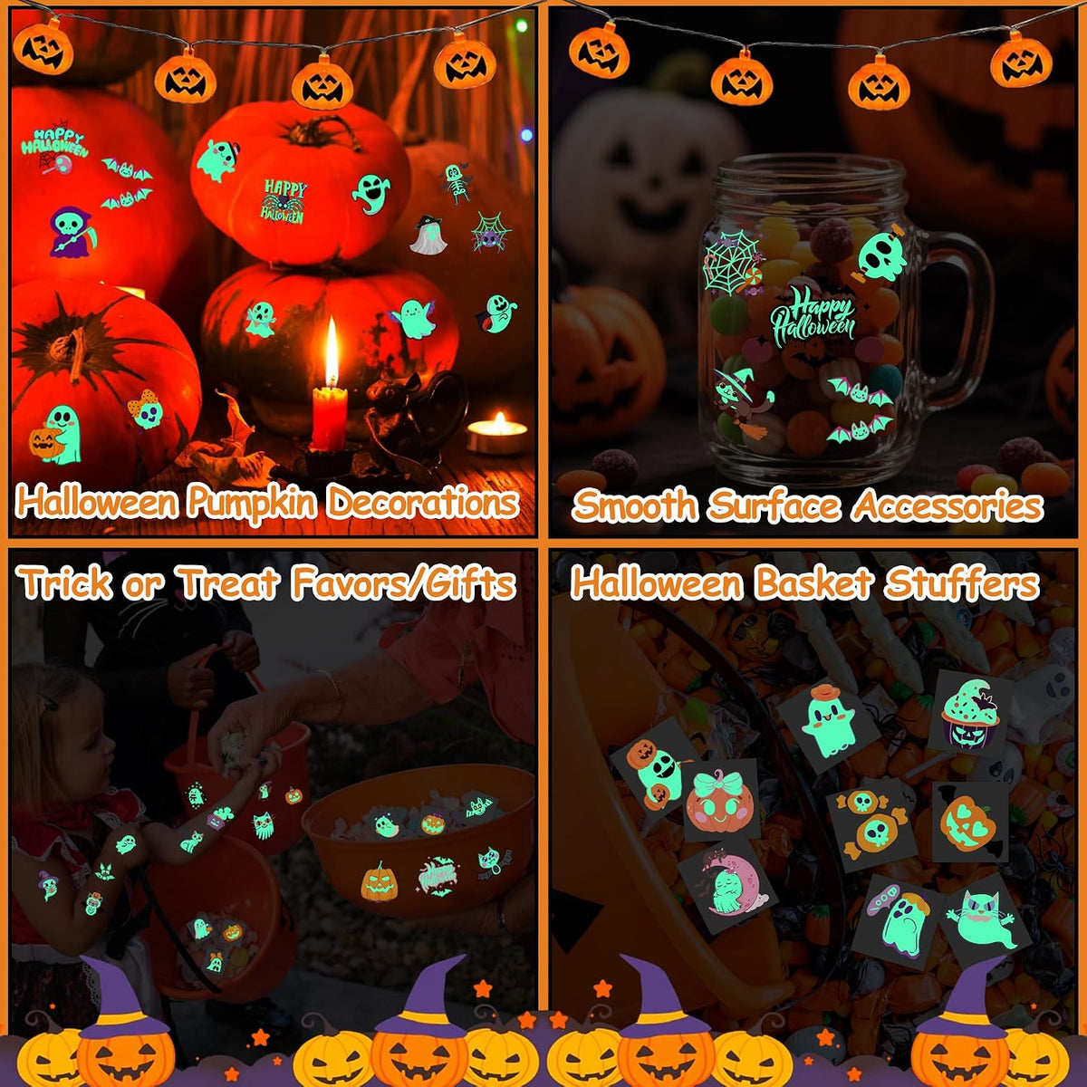 216 PCS Halloween Tattoos for Kids Halloween Party Favors Bulk