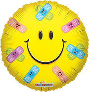 18" Get Well Smile Face Band Aids Helium Foil Balloon (5 pack) #19286