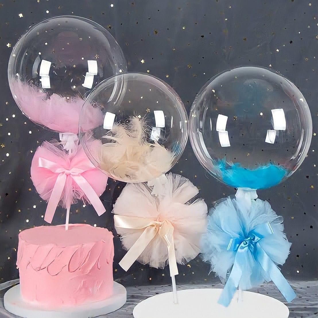 24-Inch Clear Bobo Balloons - 10 Pack Large Transparent Helium Balloons for LED Light-Up Decorations at Birthdays, Anniversaries, Weddings, Baby Showers, Proms, and New Year's Celebrations