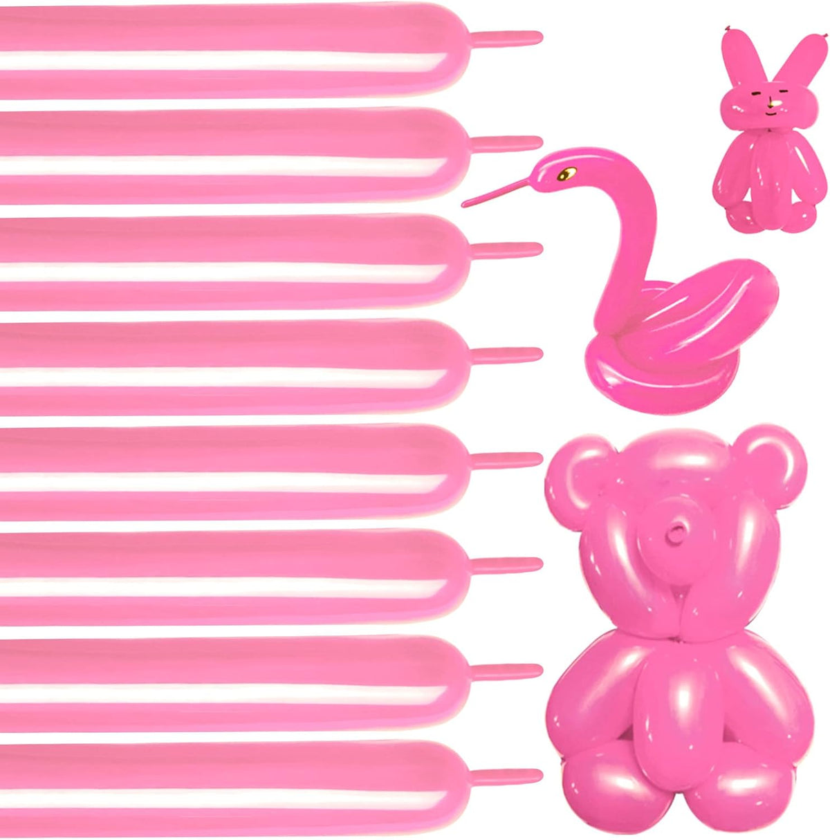 Premium Black 260Q Latex Balloons - 100 Pack for Twisting Animal Models, Ideal for Halloween, Christmas, Weddings, and Birthdays