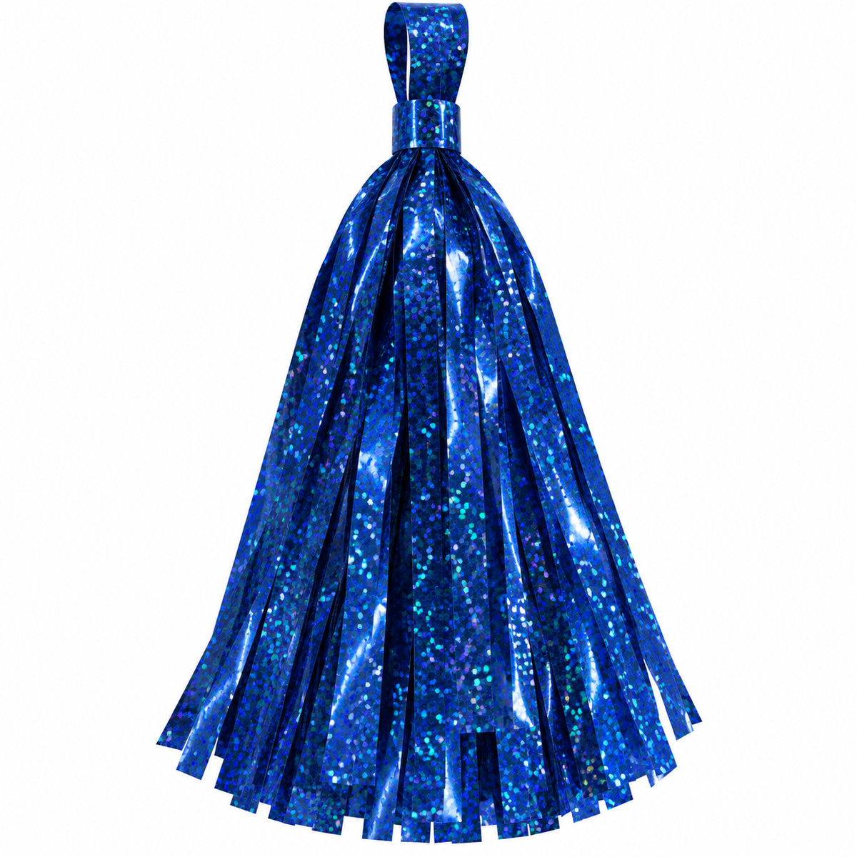 12" Balloon Tassel Blue Holographic 12 Pack #LGTASBH